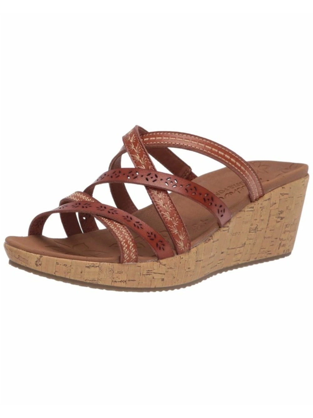 Skechers Beverlee Tiger Posse Strappy Slide Wedges Size 8